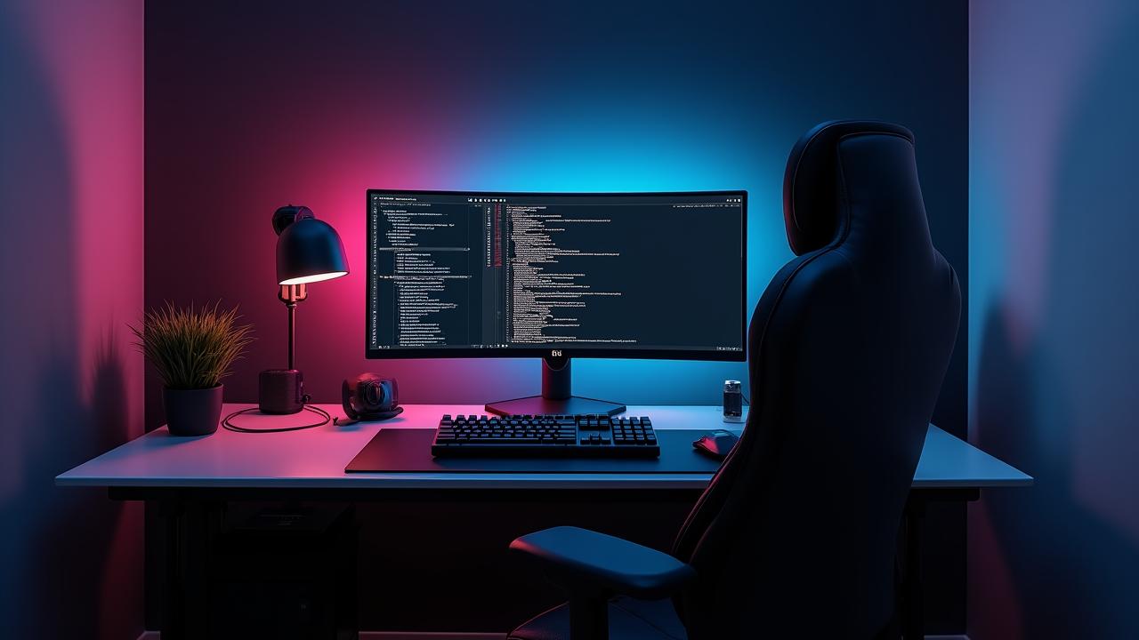 A high-tech workspace showcasing premium electronics and minimalist design